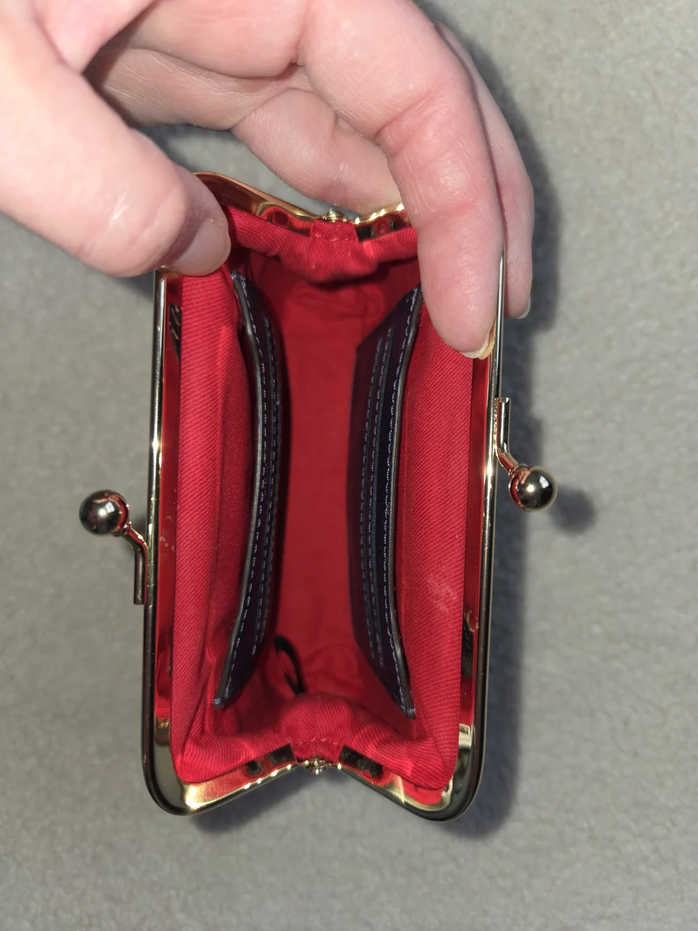 Dooney & Bourke Navy Leather Kiss-Lock Coin Purse